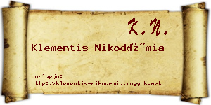 Klementis Nikodémia névjegykártya